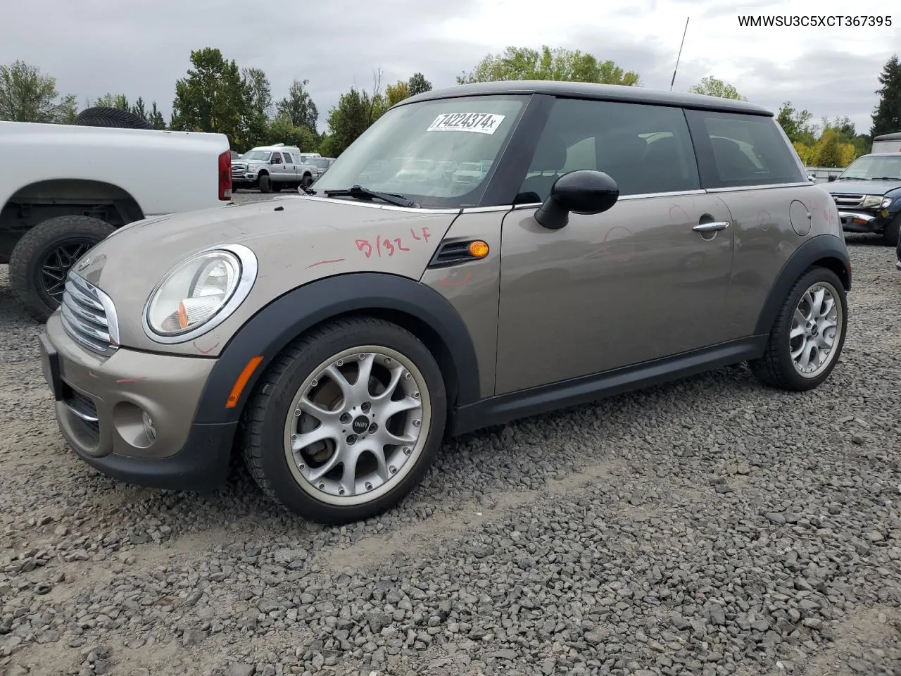 2012 Mini Cooper VIN: WMWSU3C5XCT367395 Lot: 74224374