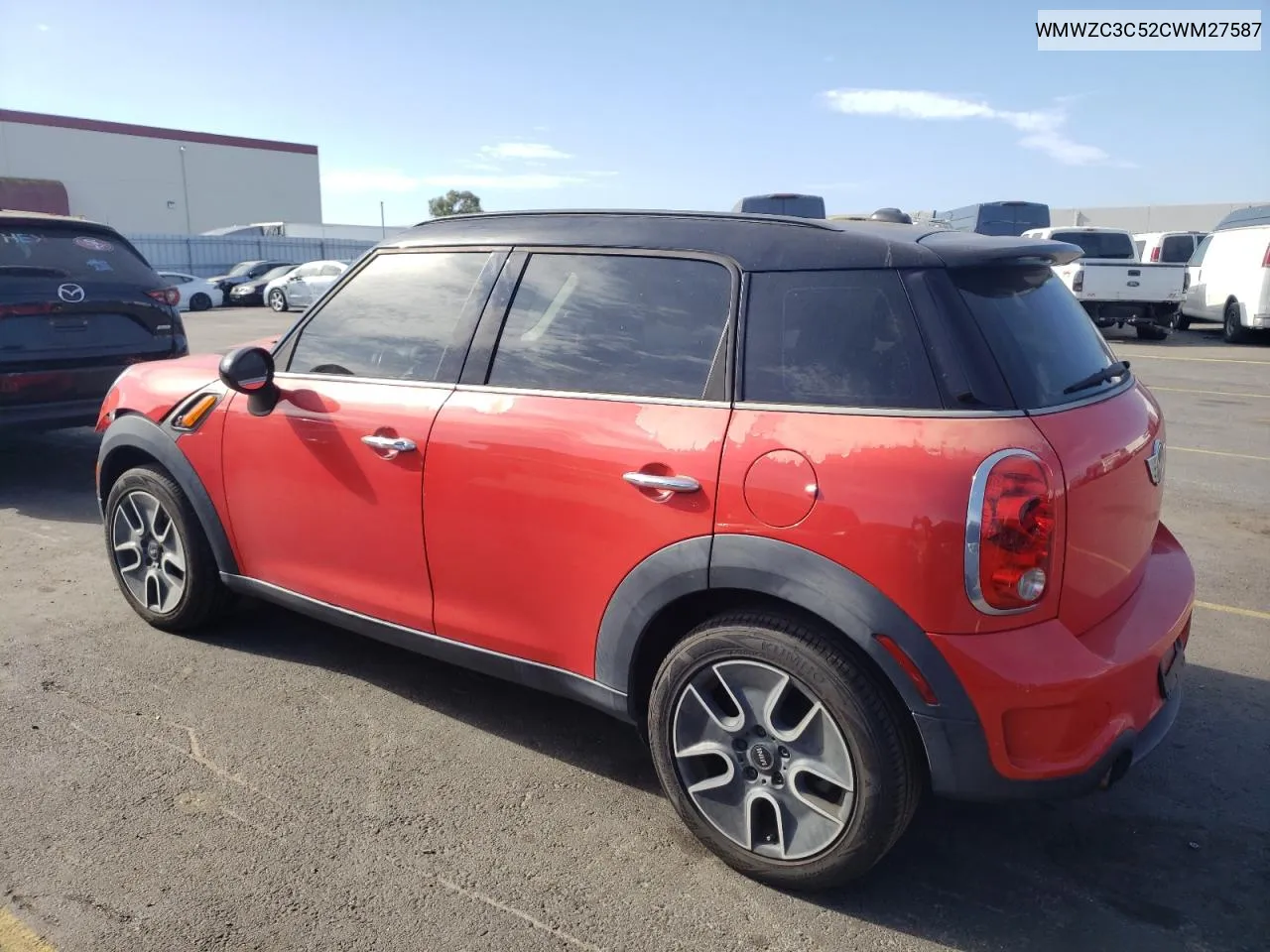 2012 Mini Cooper S Countryman VIN: WMWZC3C52CWM27587 Lot: 74545754