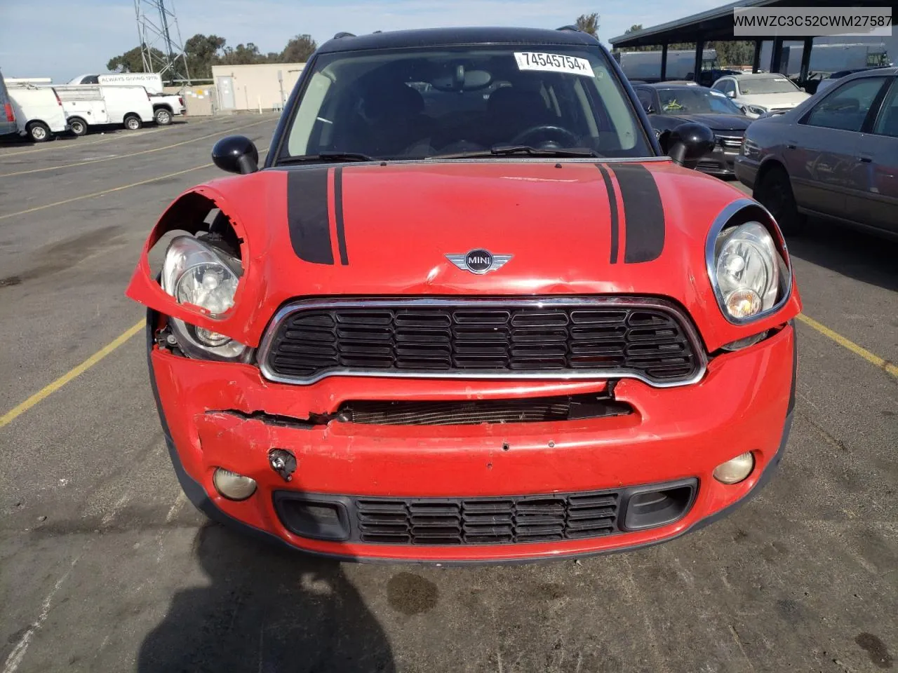 2012 Mini Cooper S Countryman VIN: WMWZC3C52CWM27587 Lot: 74545754