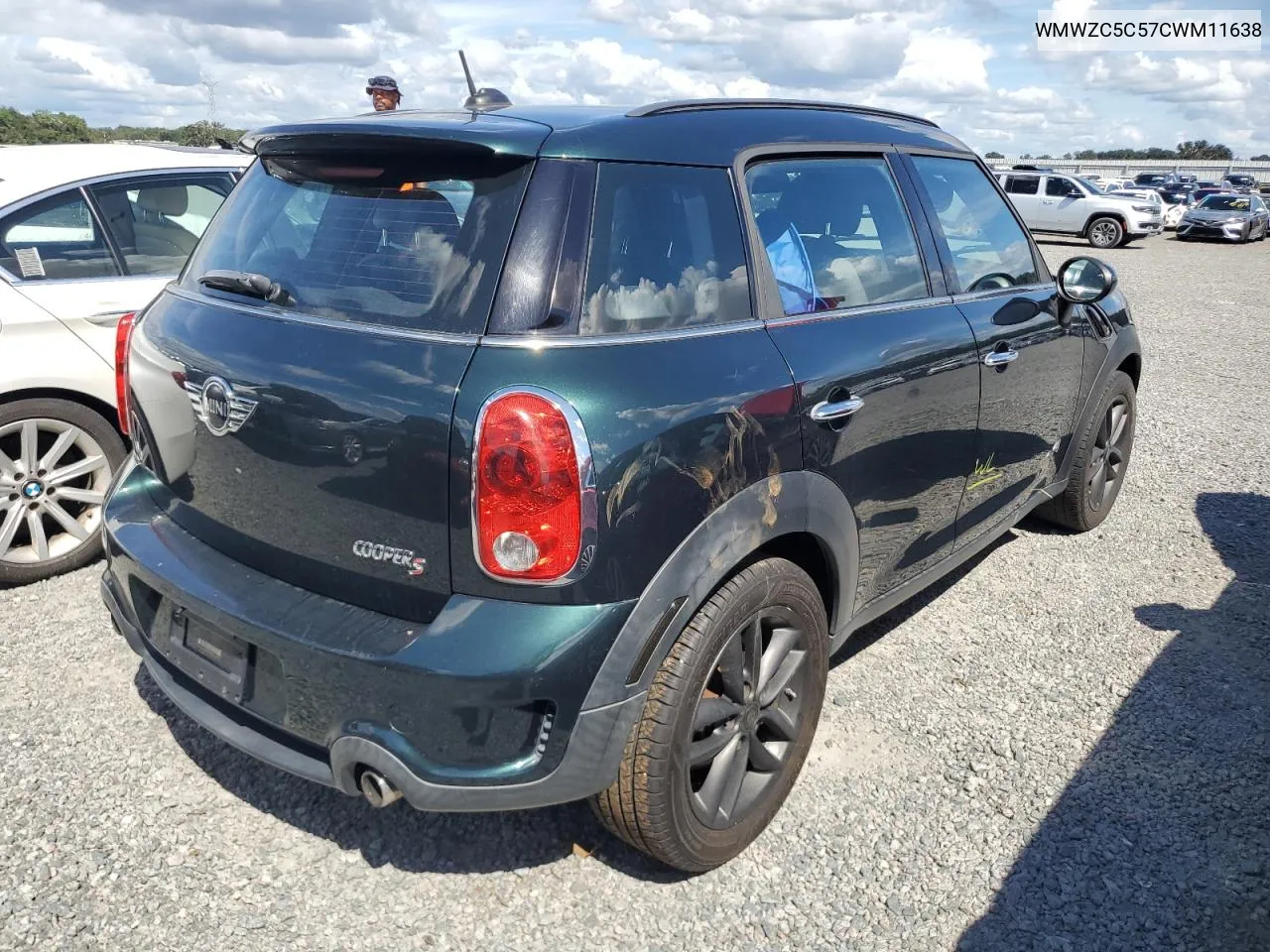 2012 Mini Cooper S Countryman VIN: WMWZC5C57CWM11638 Lot: 74730374