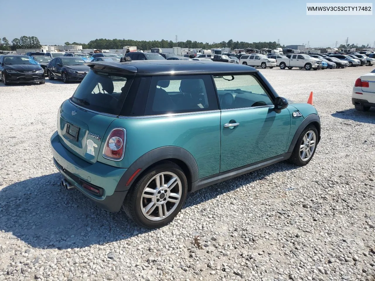 2012 Mini Cooper S VIN: WMWSV3C53CTY17482 Lot: 74916294