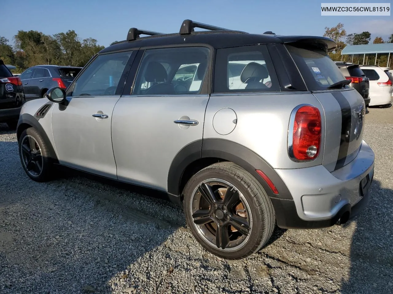 2012 Mini Cooper S Countryman VIN: WMWZC3C56CWL81519 Lot: 75268344