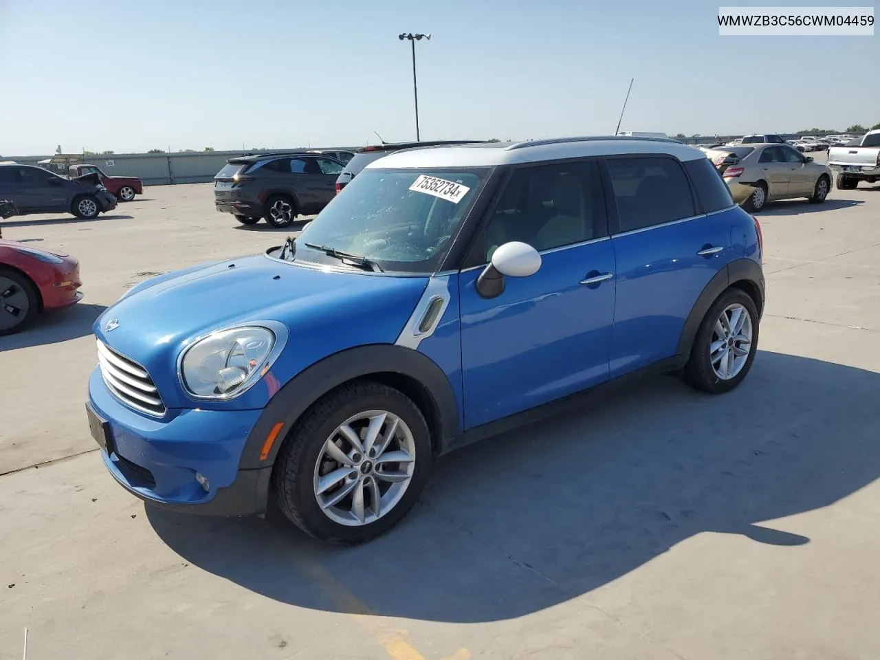 2012 Mini Cooper Countryman VIN: WMWZB3C56CWM04459 Lot: 75352734