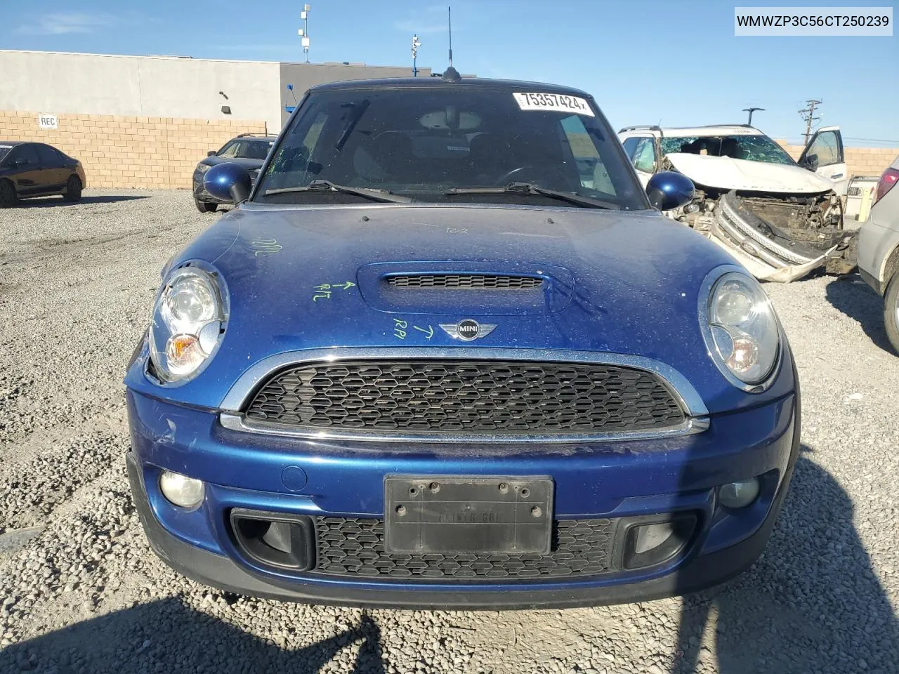 2012 Mini Cooper S VIN: WMWZP3C56CT250239 Lot: 75357424