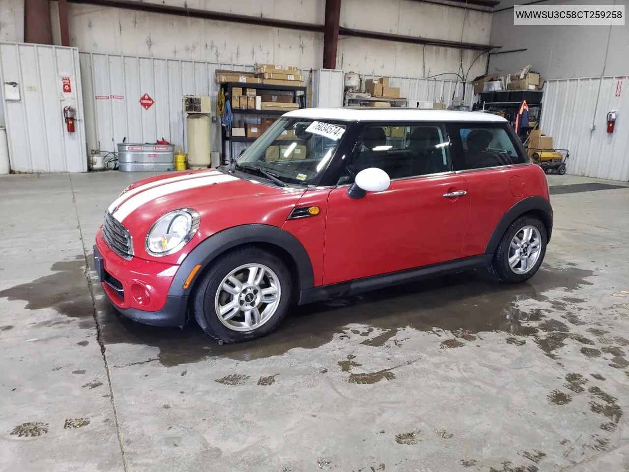 2012 Mini Cooper VIN: WMWSU3C58CT259258 Lot: 76034574