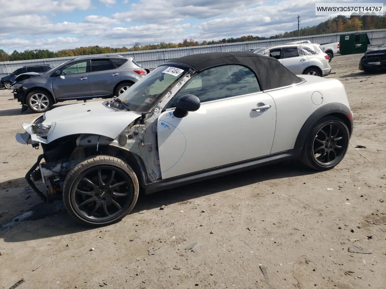 2012 Mini Cooper Roadster S VIN: WMWSY3C57CT144767 Lot: 76274884