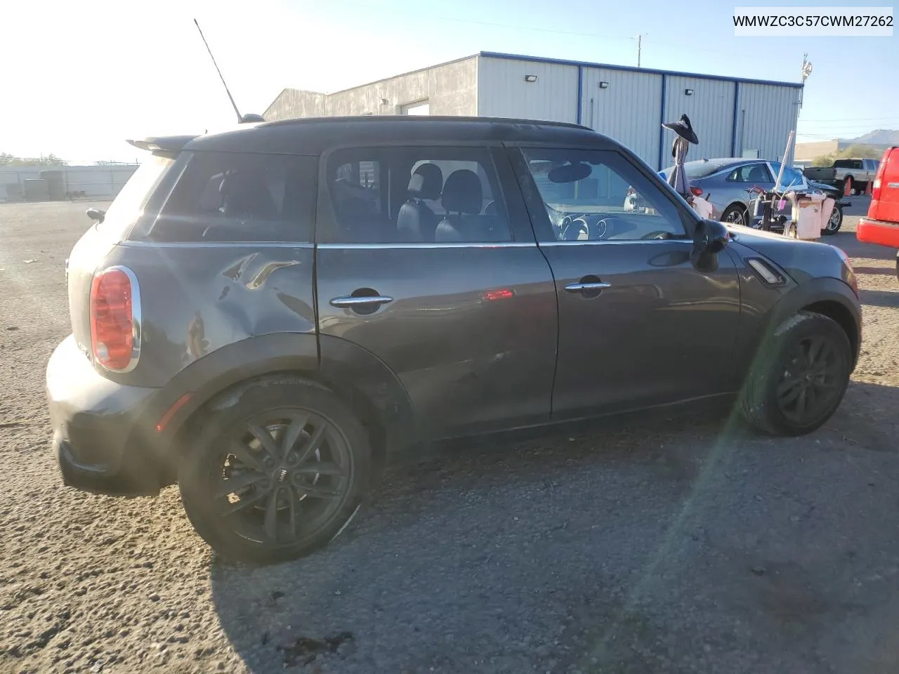 2012 Mini Cooper S Countryman VIN: WMWZC3C57CWM27262 Lot: 76322214