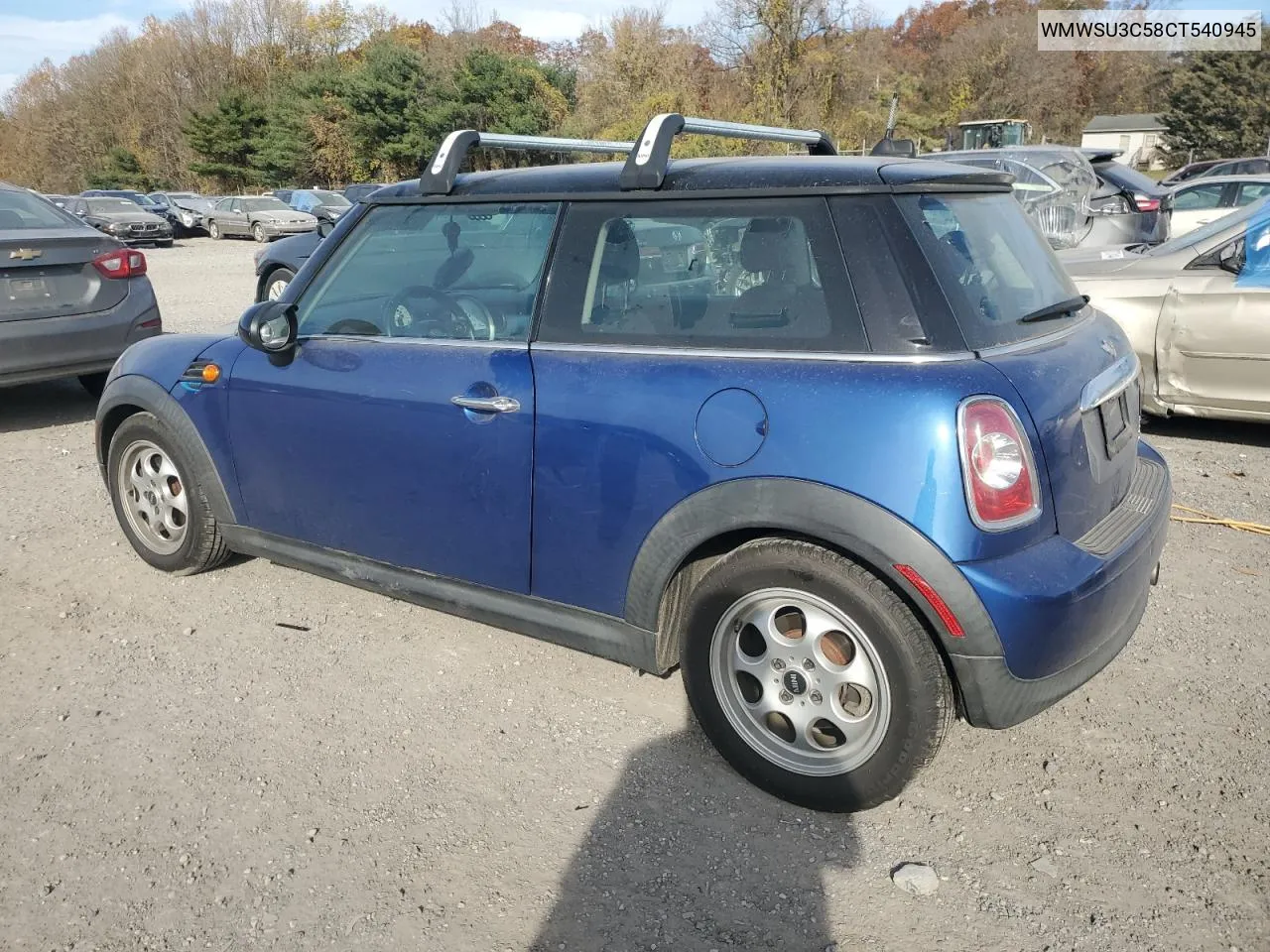 2012 Mini Cooper VIN: WMWSU3C58CT540945 Lot: 77010144