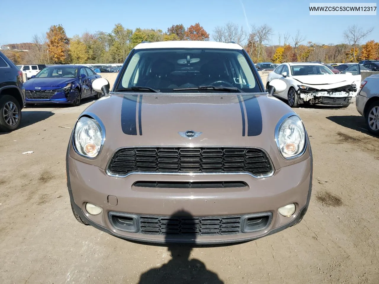 2012 Mini Cooper S Countryman VIN: WMWZC5C53CWM12317 Lot: 77381704