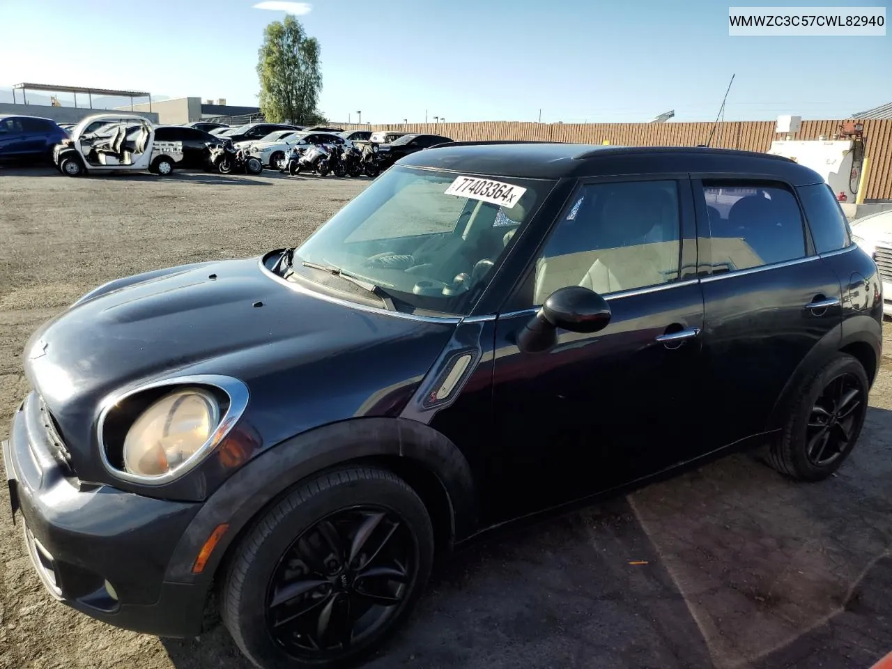 2012 Mini Cooper S Countryman VIN: WMWZC3C57CWL82940 Lot: 77403364