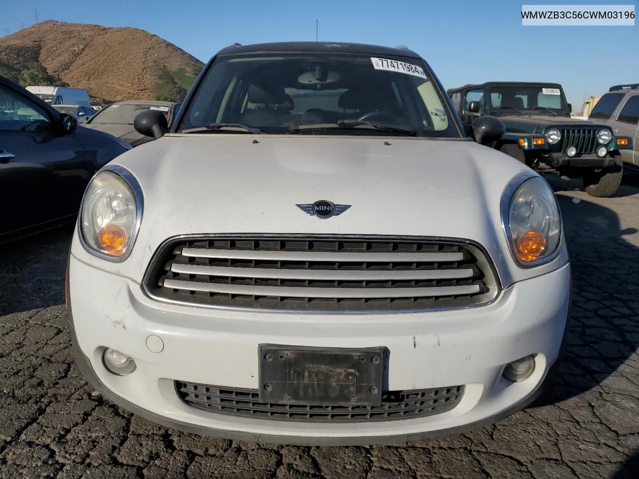 2012 Mini Cooper Countryman VIN: WMWZB3C56CWM03196 Lot: 77471984