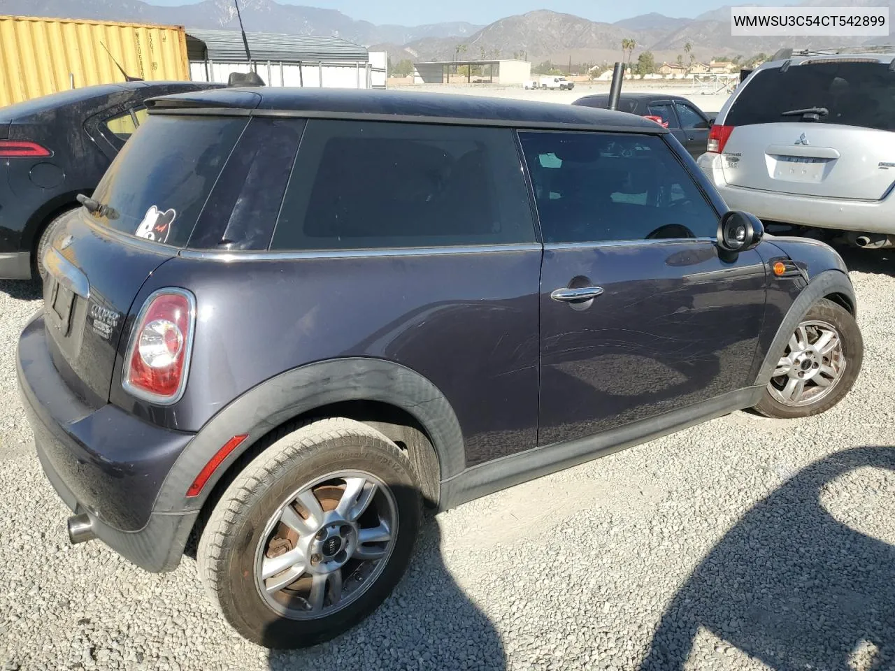 2012 Mini Cooper VIN: WMWSU3C54CT542899 Lot: 77626224