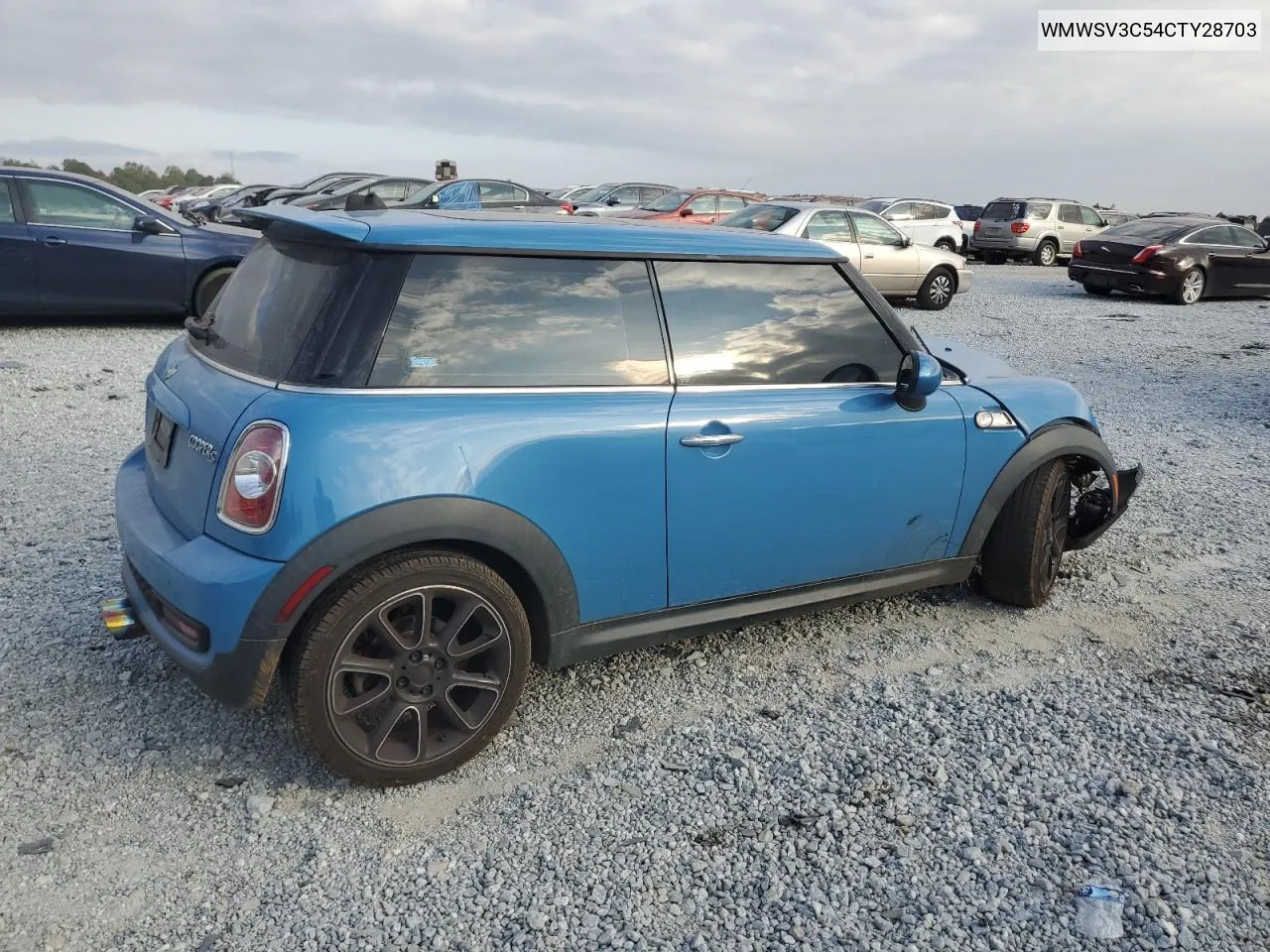 2012 Mini Cooper S VIN: WMWSV3C54CTY28703 Lot: 77964854