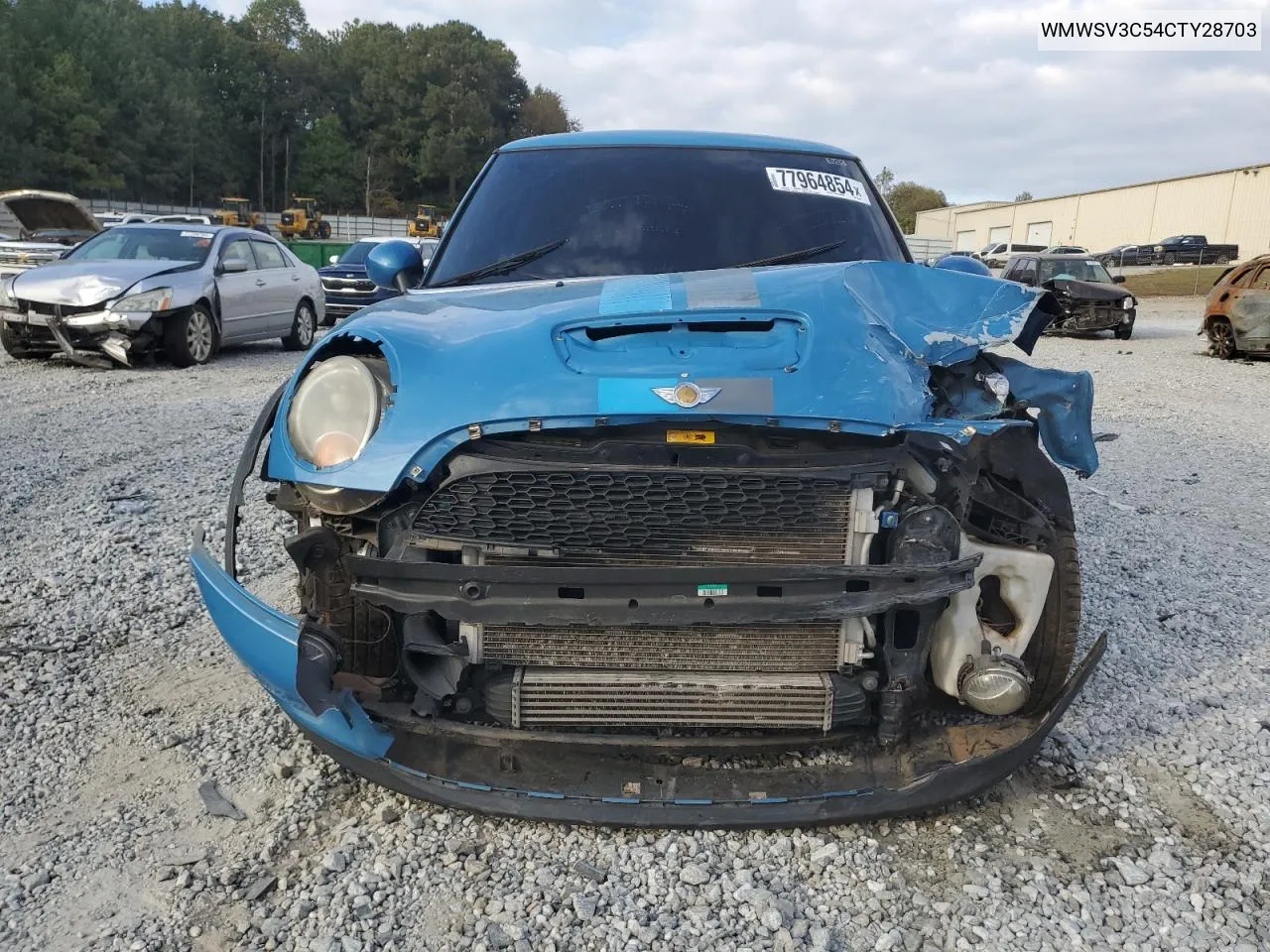 2012 Mini Cooper S VIN: WMWSV3C54CTY28703 Lot: 77964854