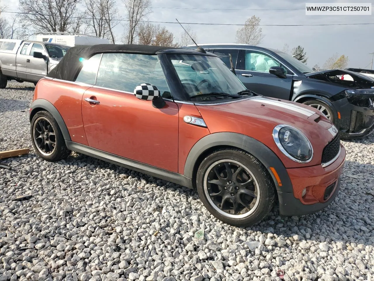 2012 Mini Cooper S VIN: WMWZP3C51CT250701 Lot: 78170294