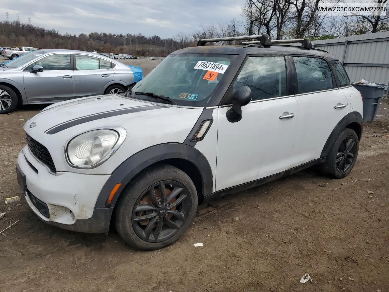 2012 Mini Cooper S Countryman VIN: WMWZC3C5XCWM27286 Lot: 78631894