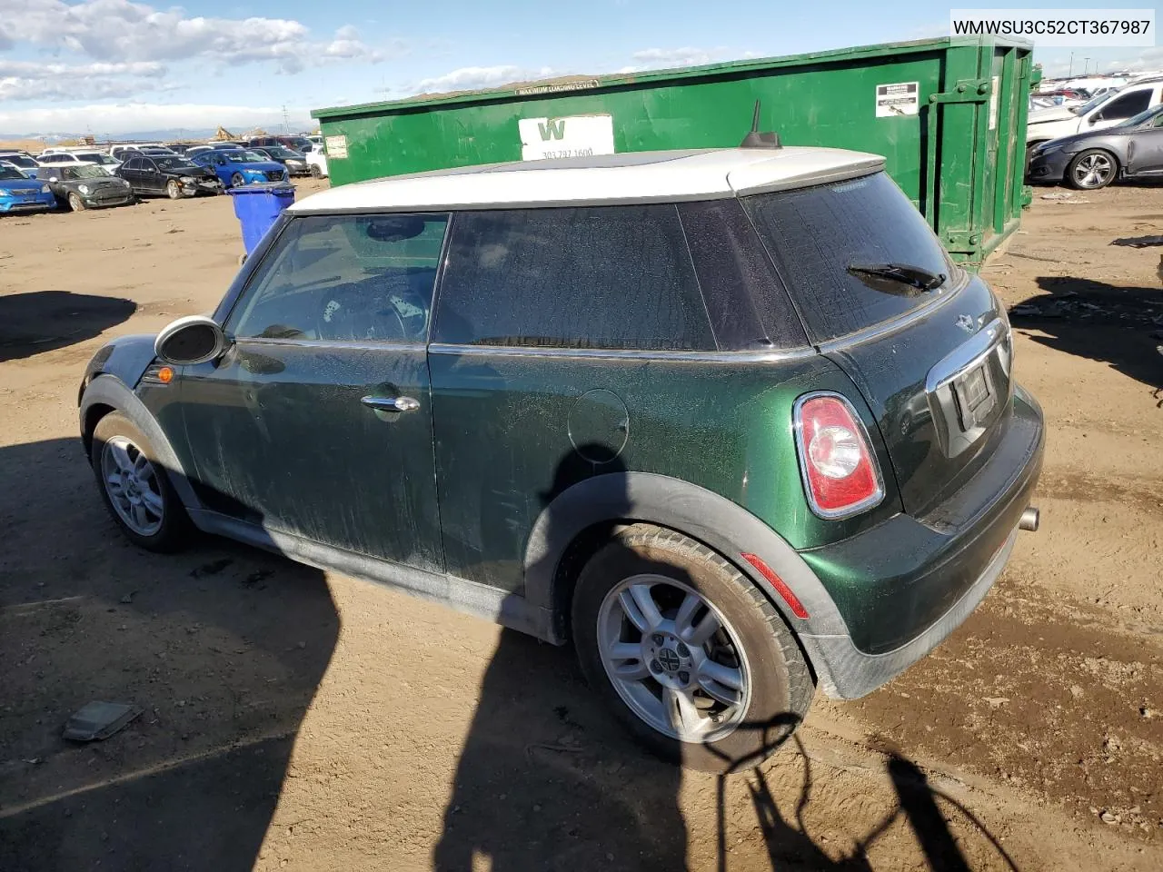 2012 Mini Cooper VIN: WMWSU3C52CT367987 Lot: 79335694