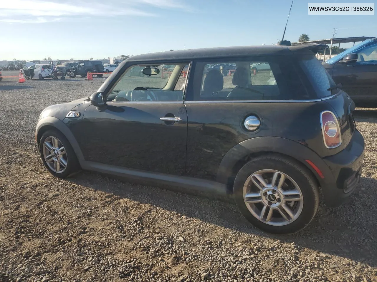 2012 Mini Cooper S VIN: WMWSV3C52CT386326 Lot: 80761364