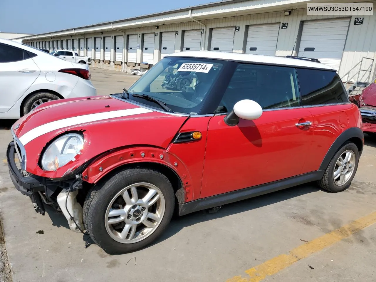 2013 Mini Cooper VIN: WMWSU3C53DT547190 Lot: 65535714