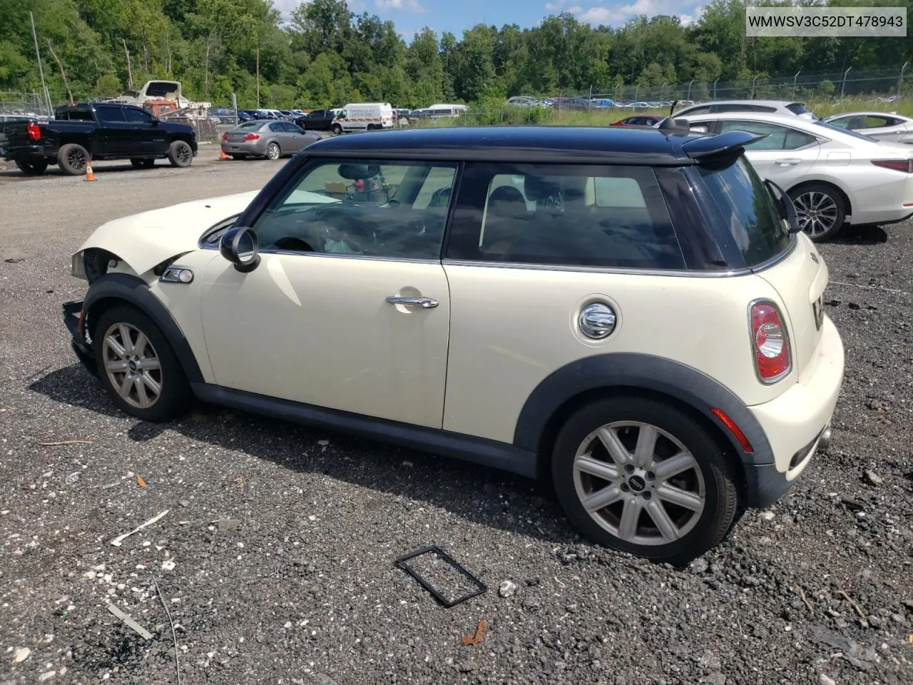 2013 Mini Cooper S VIN: WMWSV3C52DT478943 Lot: 68171844