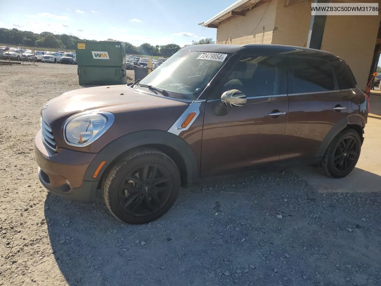 2013 Mini Cooper Countryman VIN: WMWZB3C50DWM31786 Lot: 72479854