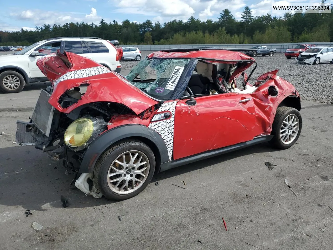 2013 Mini Cooper S VIN: WMWSV3C51DT396394 Lot: 73002404