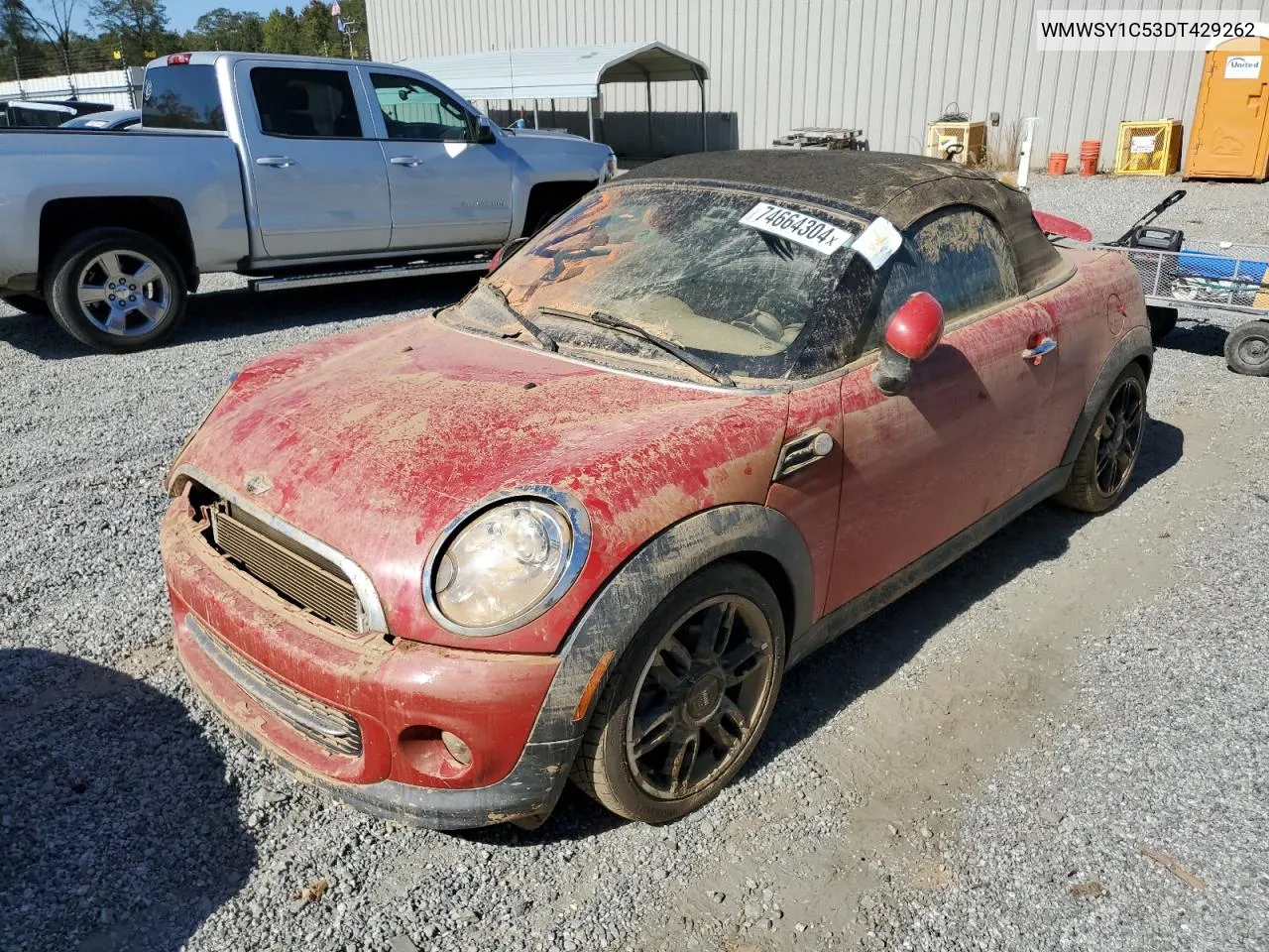 2013 Mini Cooper Roadster VIN: WMWSY1C53DT429262 Lot: 74664304