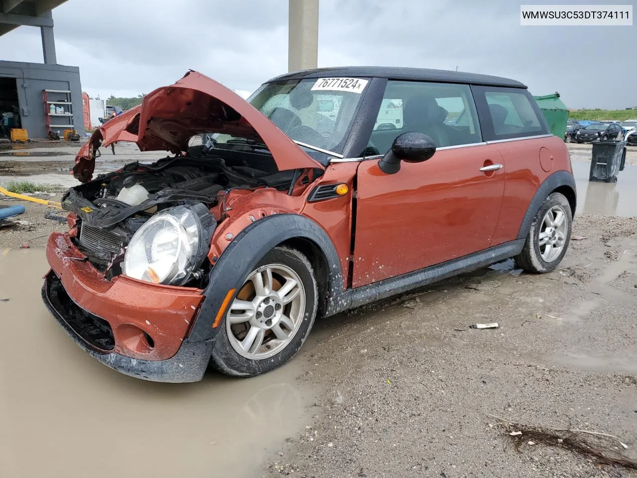 2013 Mini Cooper VIN: WMWSU3C53DT374111 Lot: 76771524