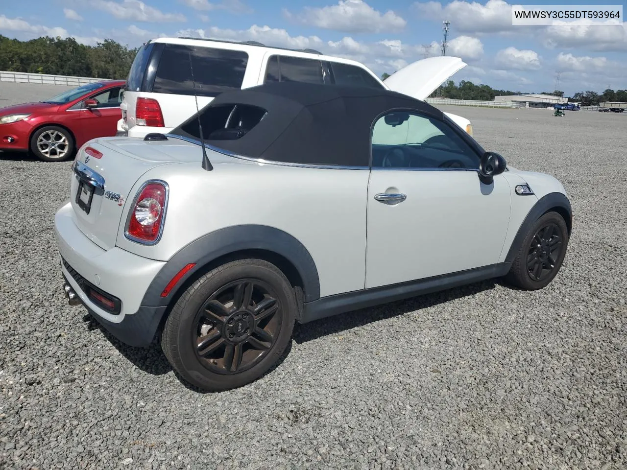 2013 Mini Cooper Roadster S VIN: WMWSY3C55DT593964 Lot: 76834464