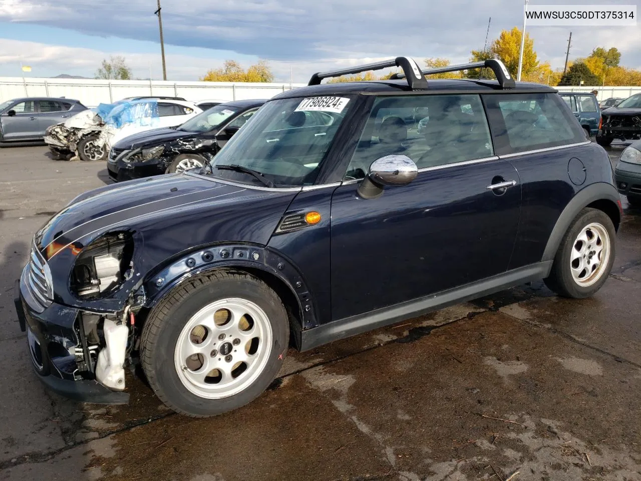 2013 Mini Cooper VIN: WMWSU3C50DT375314 Lot: 77986924