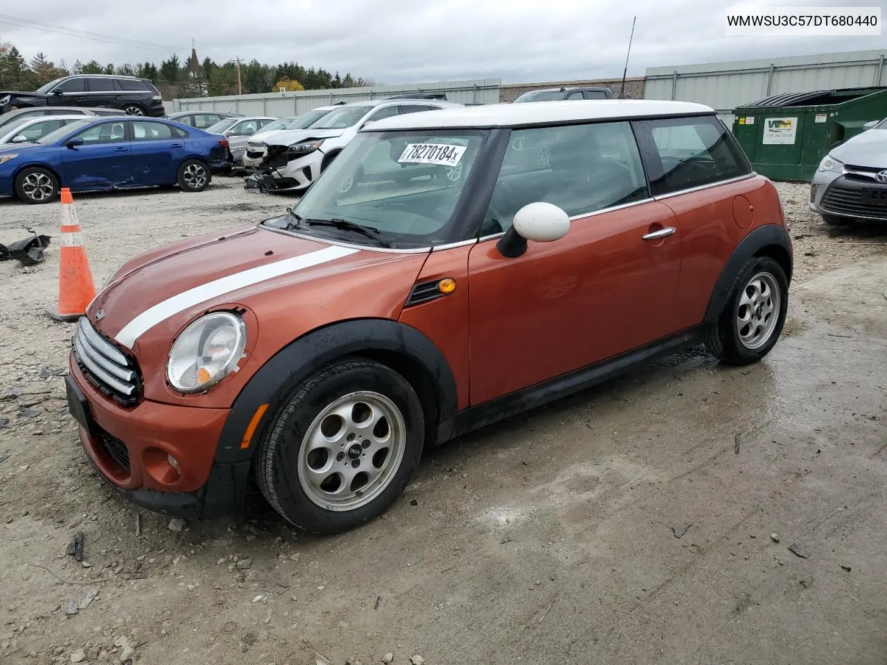 2013 Mini Cooper VIN: WMWSU3C57DT680440 Lot: 78270184