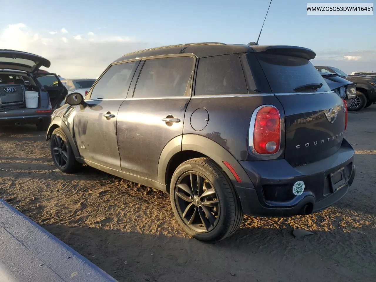 2013 Mini Cooper S Countryman VIN: WMWZC5C53DWM16451 Lot: 78440544