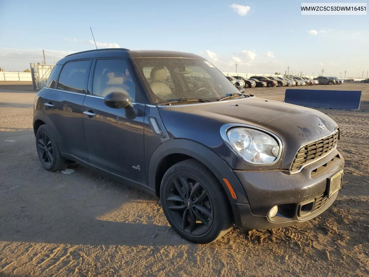 2013 Mini Cooper S Countryman VIN: WMWZC5C53DWM16451 Lot: 78440544