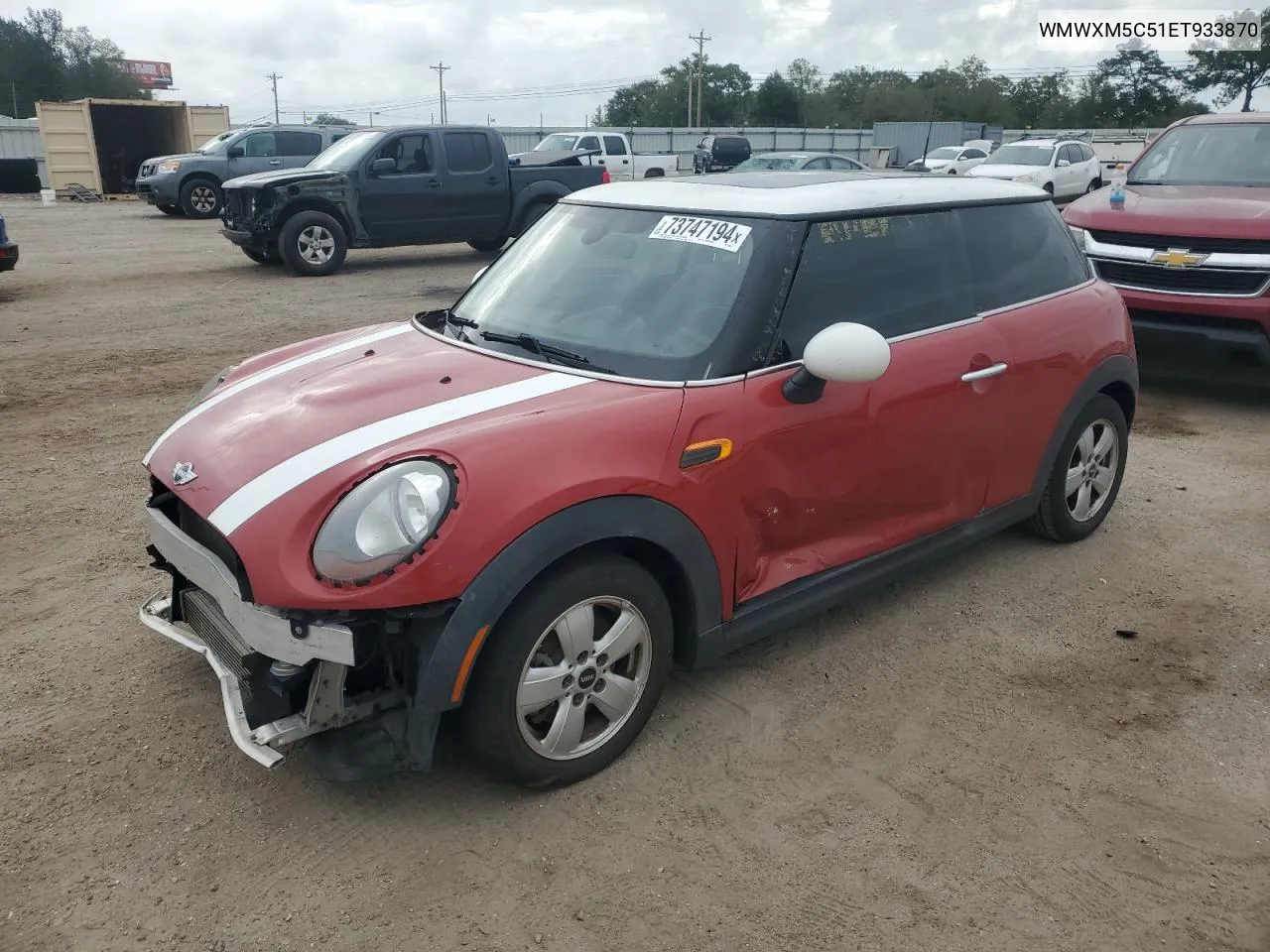 2014 Mini Cooper VIN: WMWXM5C51ET933870 Lot: 73747194