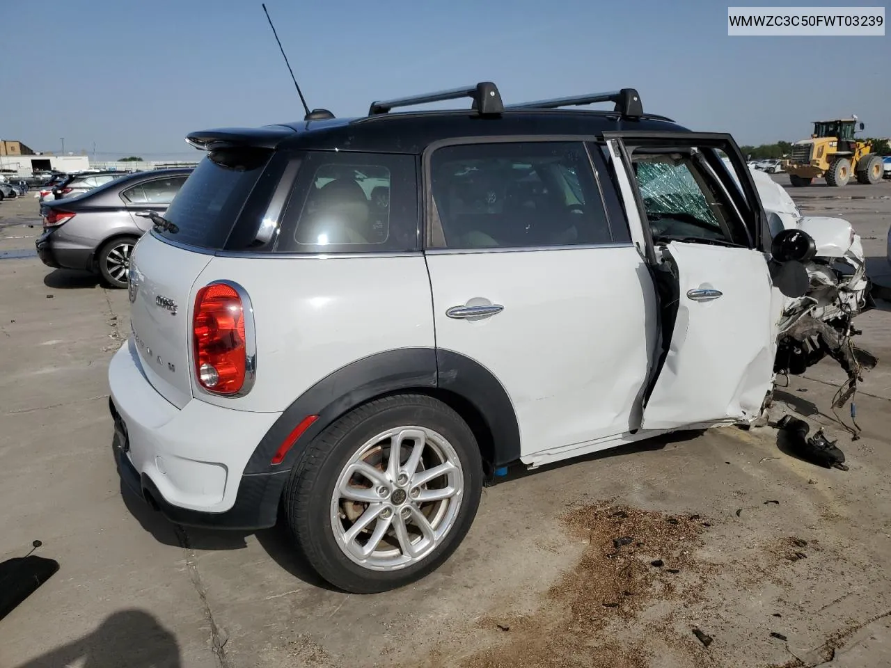 2015 Mini Cooper S Countryman VIN: WMWZC3C50FWT03239 Lot: 65274804