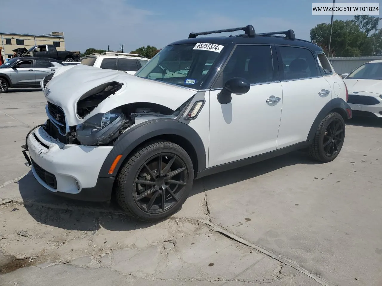 2015 Mini Cooper S Countryman VIN: WMWZC3C51FWT01824 Lot: 68352324