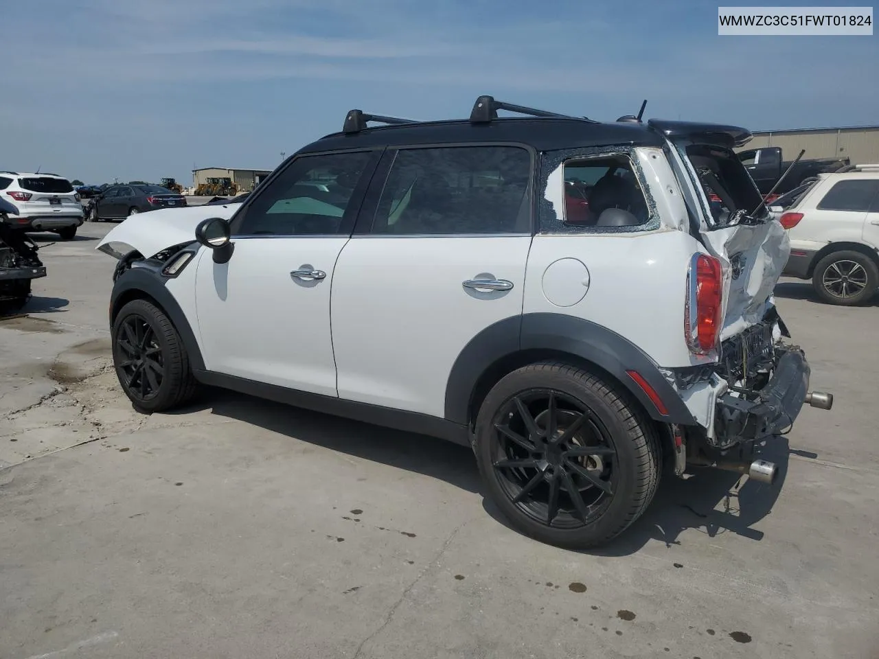 2015 Mini Cooper S Countryman VIN: WMWZC3C51FWT01824 Lot: 68352324