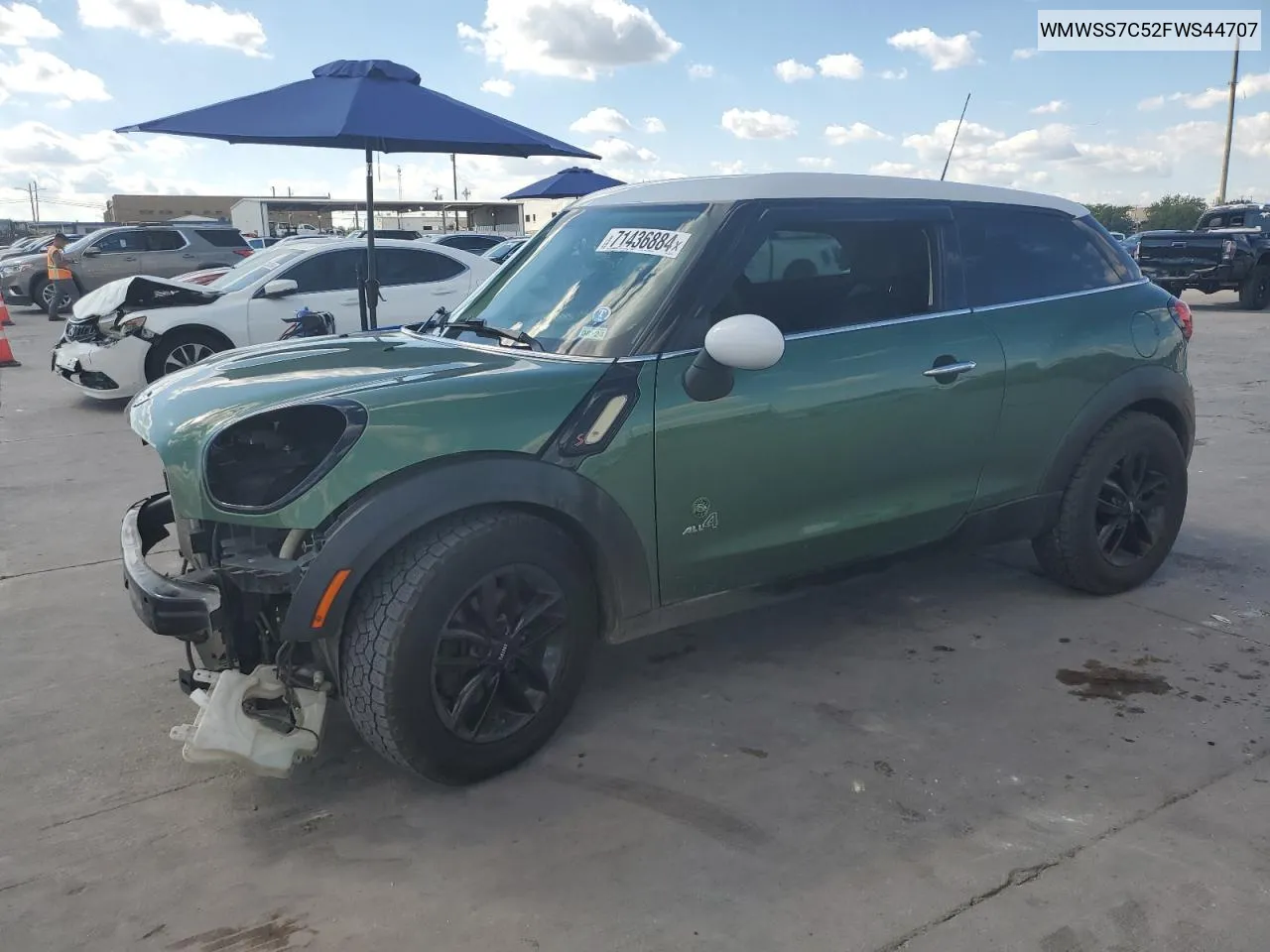 WMWSS7C52FWS44707 2015 Mini Cooper S Paceman