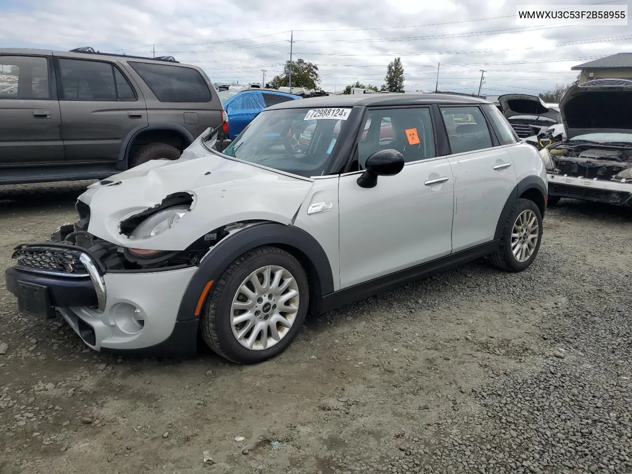 2015 Mini Cooper S VIN: WMWXU3C53F2B58955 Lot: 72988124