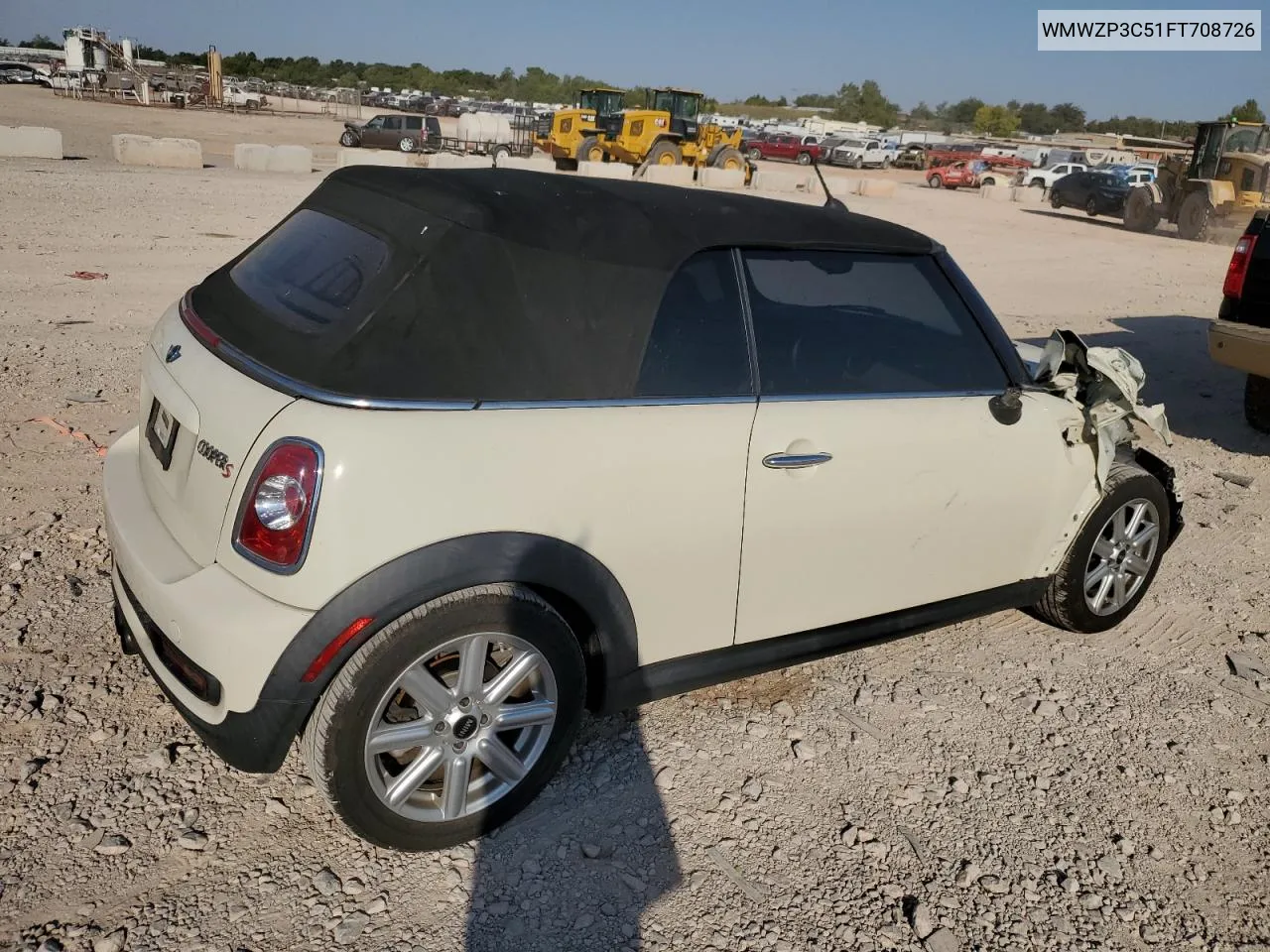 2015 Mini Cooper S VIN: WMWZP3C51FT708726 Lot: 74820204