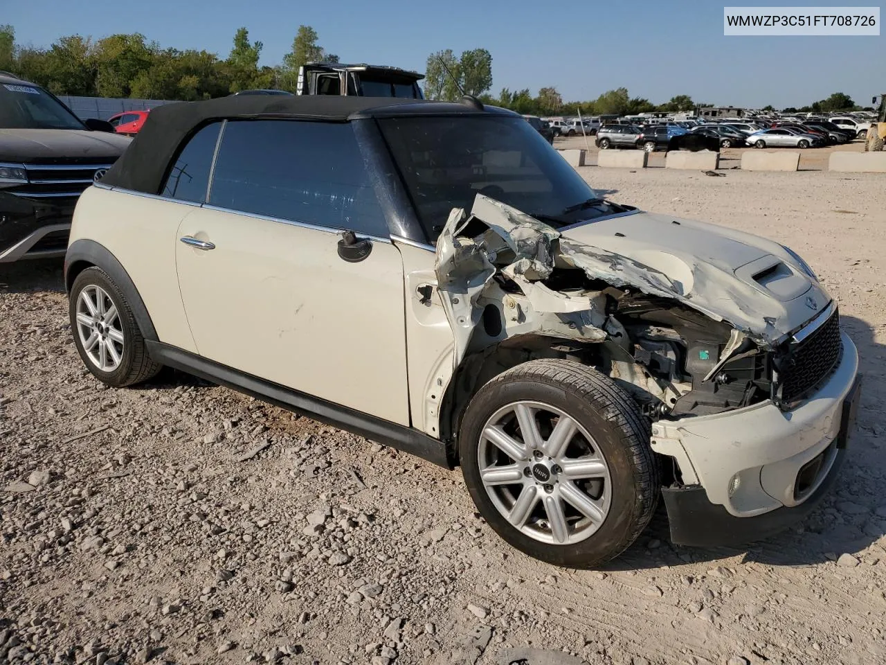 2015 Mini Cooper S VIN: WMWZP3C51FT708726 Lot: 74820204