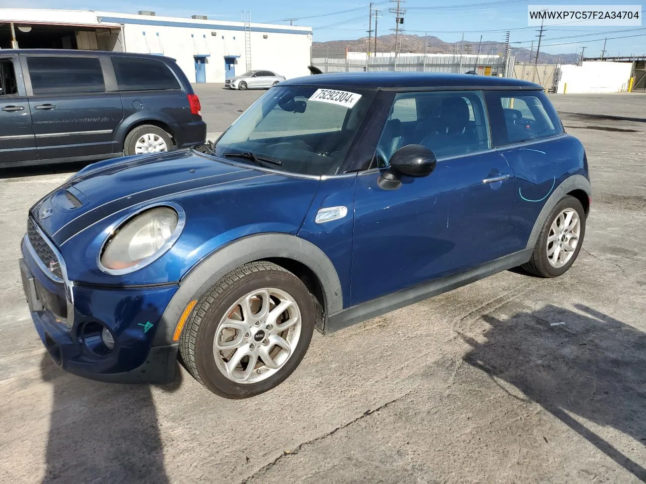 2015 Mini Cooper S VIN: WMWXP7C57F2A34704 Lot: 75292304