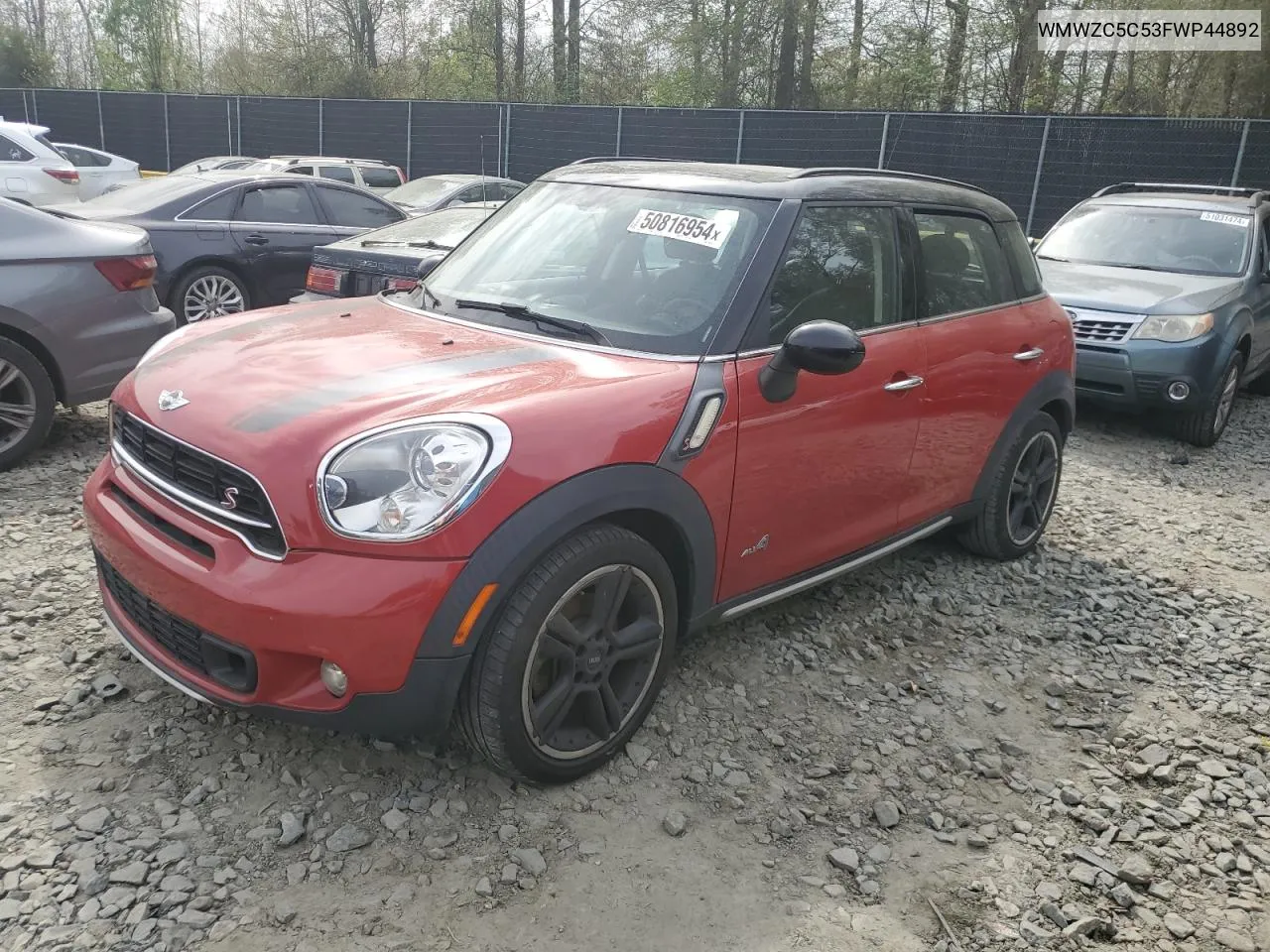 2015 Mini Cooper S Countryman VIN: WMWZC5C53FWP44892 Lot: 76232894