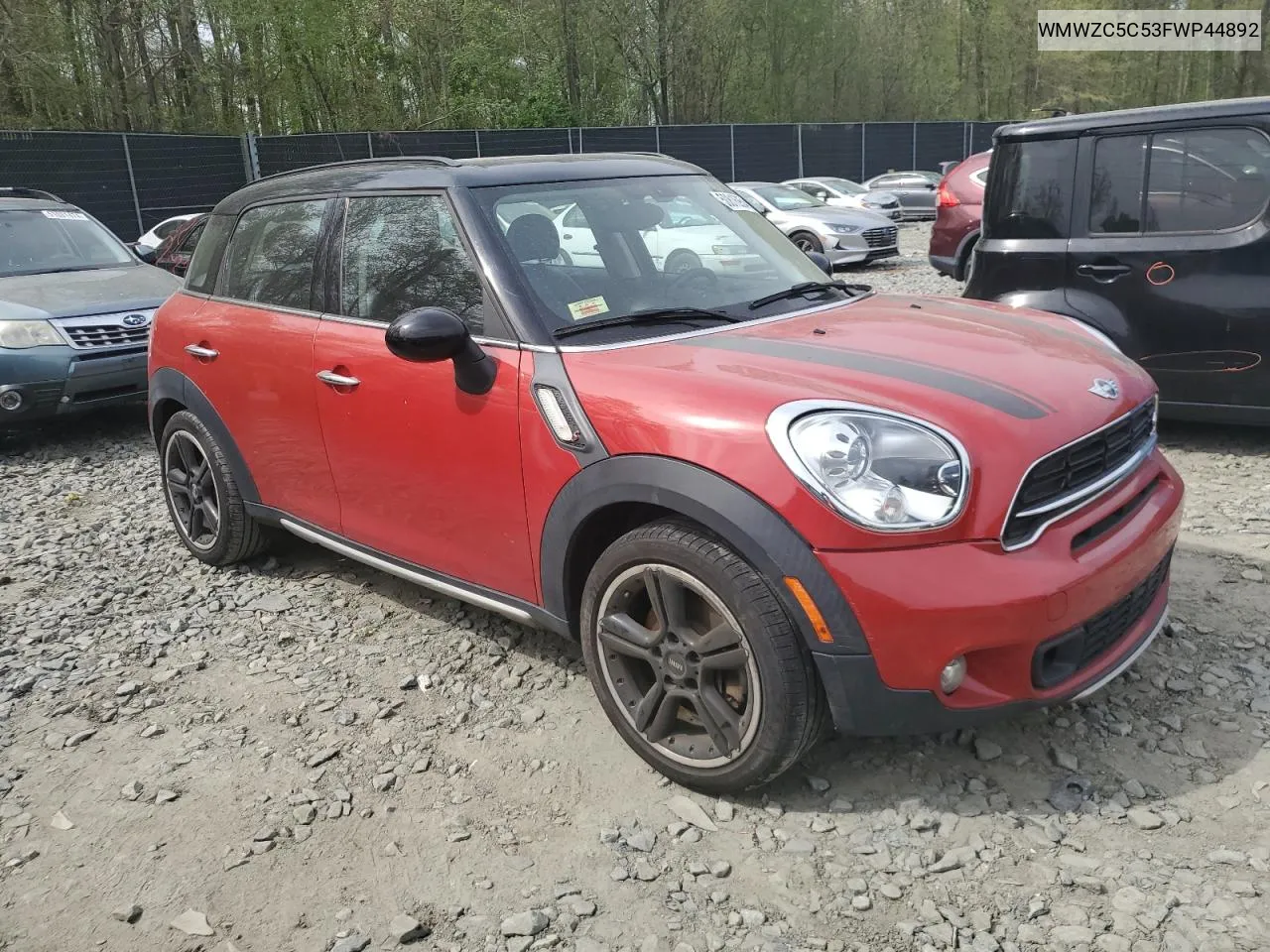 2015 Mini Cooper S Countryman VIN: WMWZC5C53FWP44892 Lot: 76232894