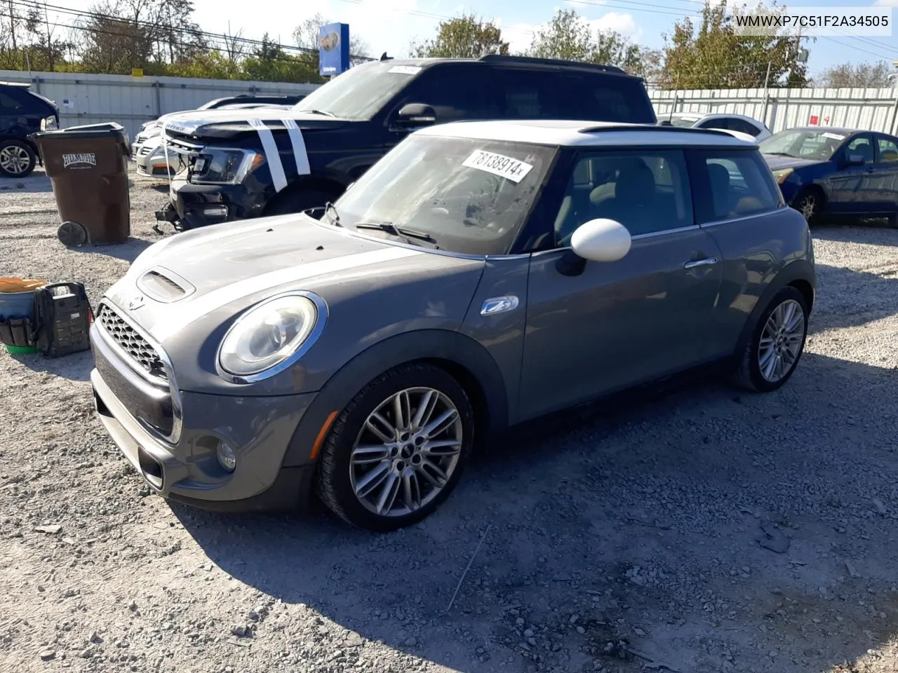 2015 Mini Cooper S VIN: WMWXP7C51F2A34505 Lot: 78138914