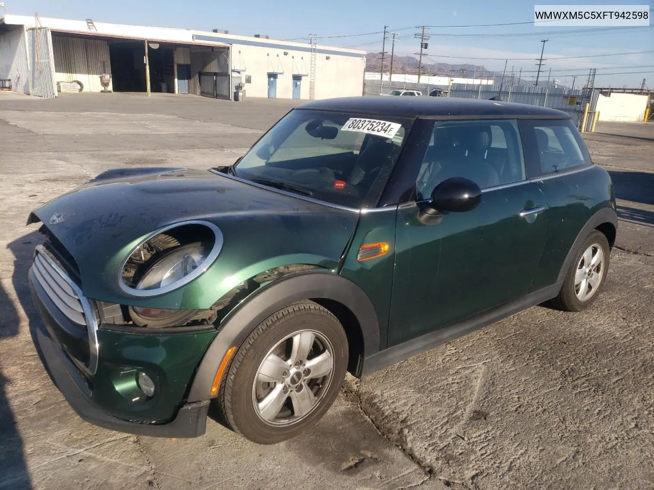 2015 Mini Cooper VIN: WMWXM5C5XFT942598 Lot: 80375234