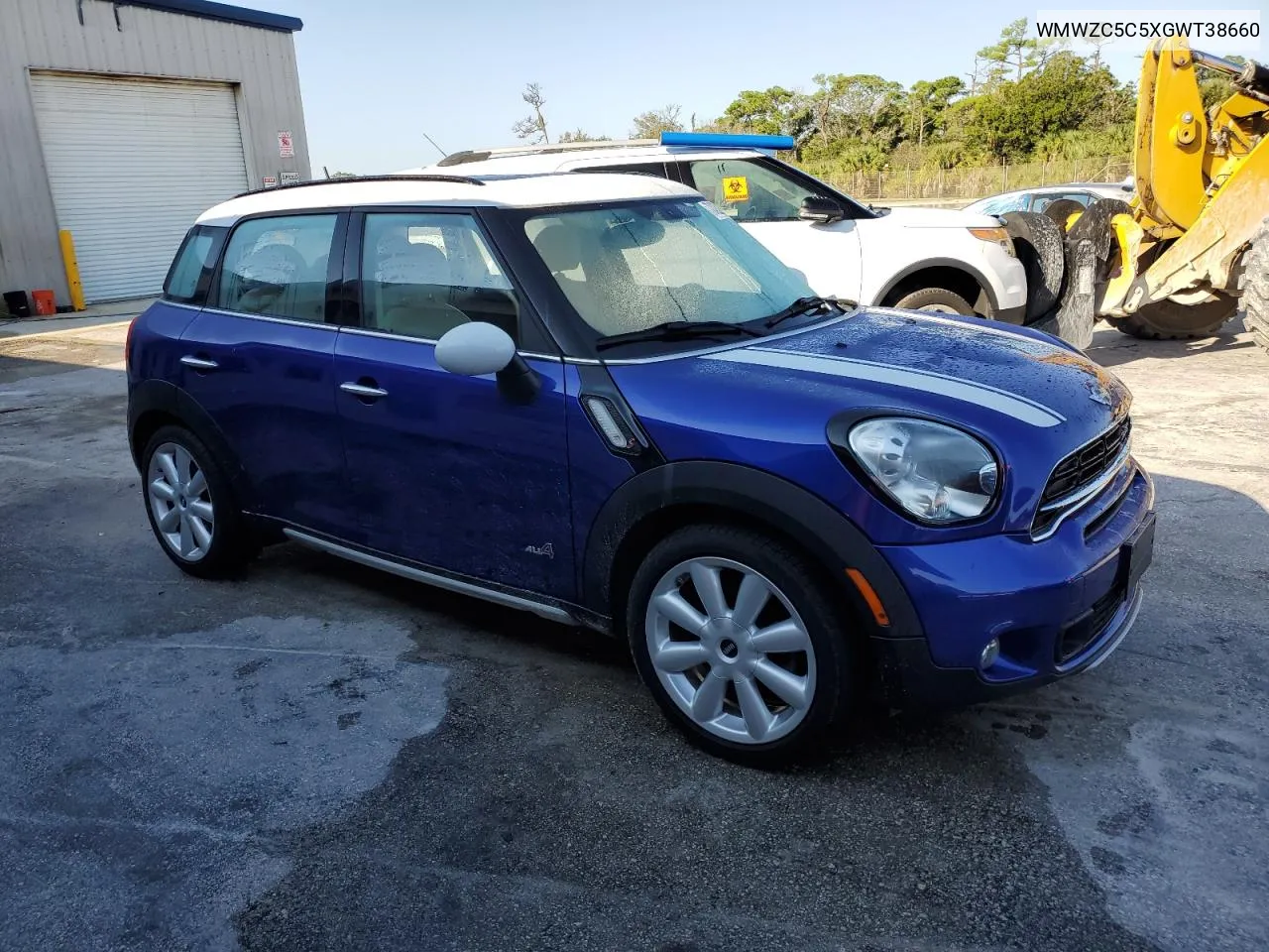 2016 Mini Cooper S Countryman VIN: WMWZC5C5XGWT38660 Lot: 72425234