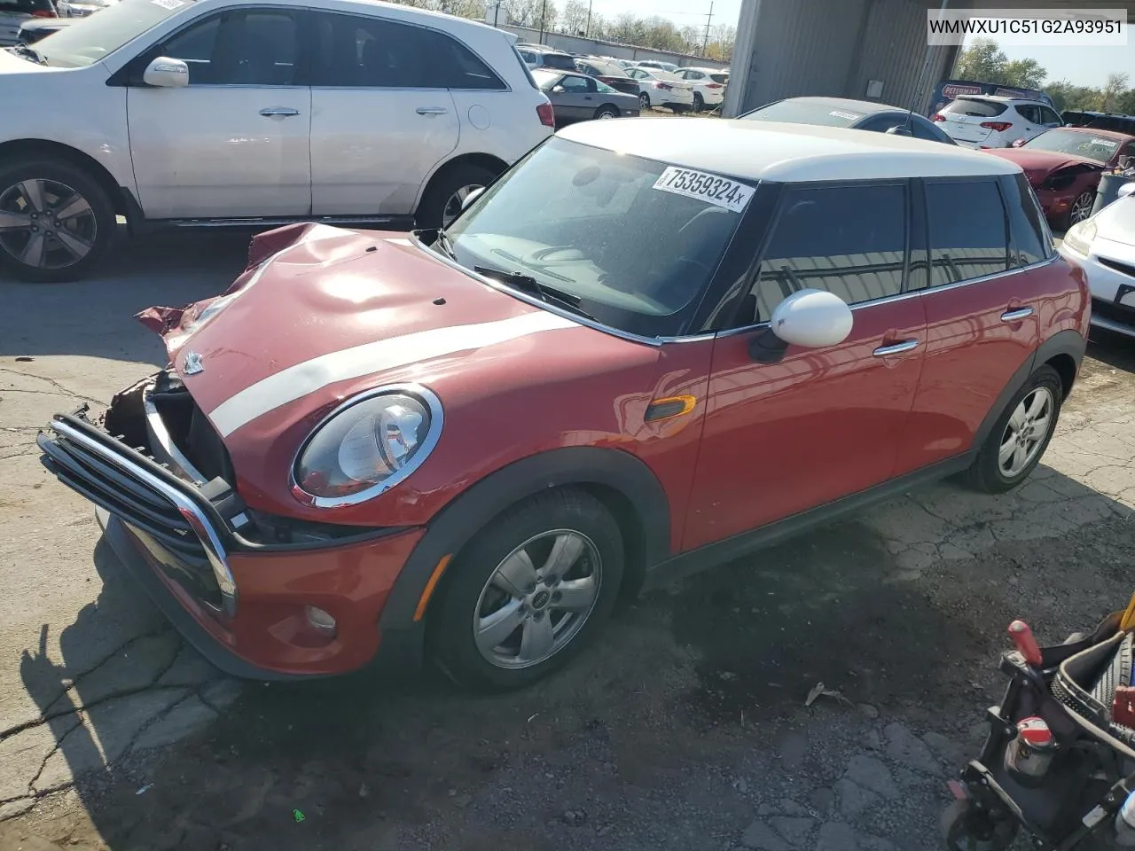 2016 Mini Cooper VIN: WMWXU1C51G2A93951 Lot: 75359324