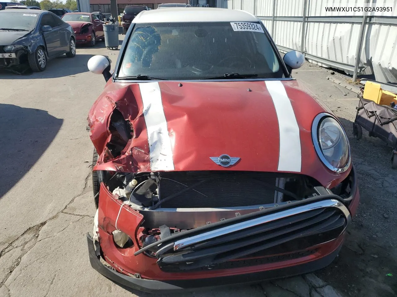 2016 Mini Cooper VIN: WMWXU1C51G2A93951 Lot: 75359324