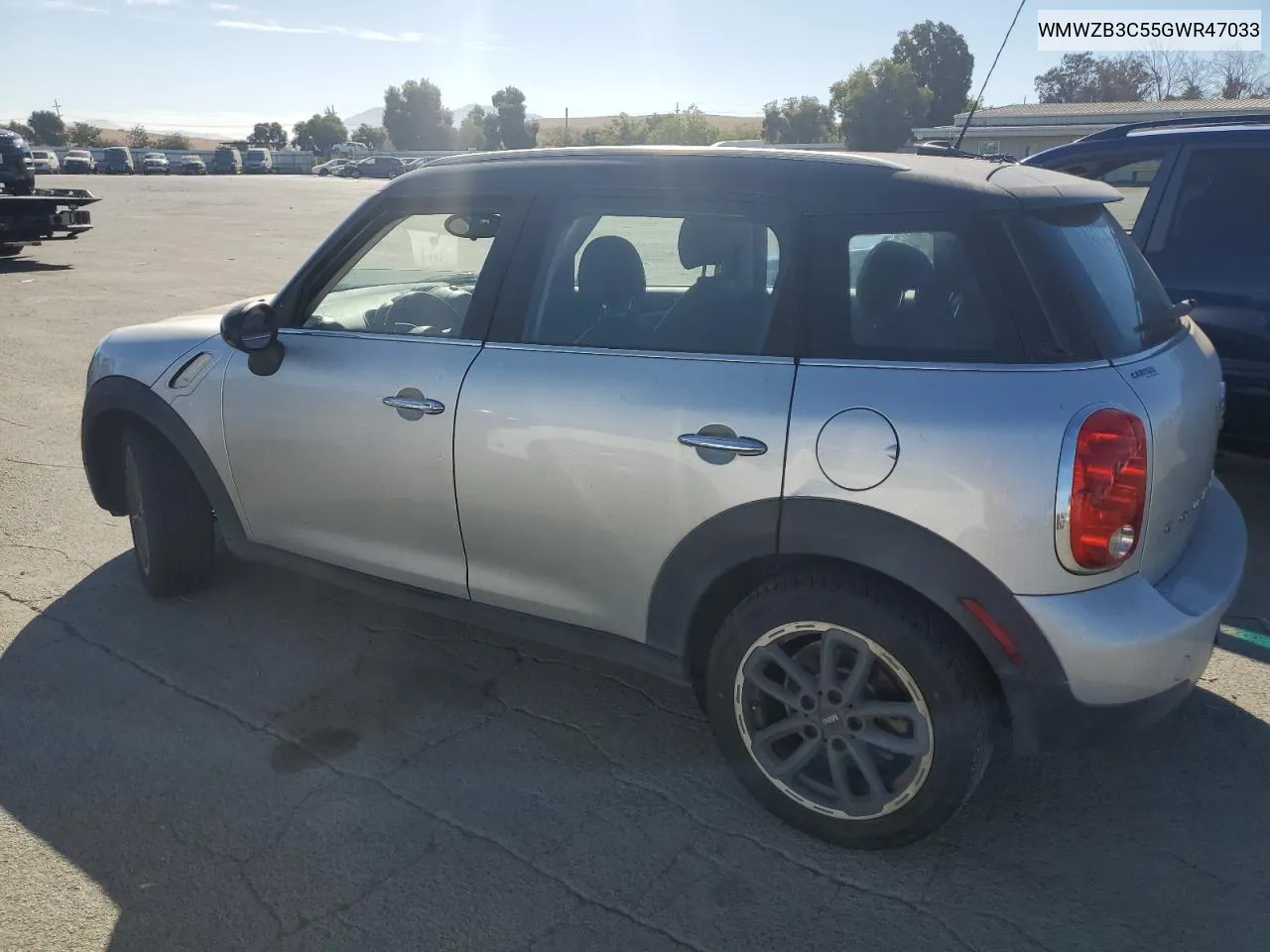 2016 Mini Cooper Countryman VIN: WMWZB3C55GWR47033 Lot: 75889754